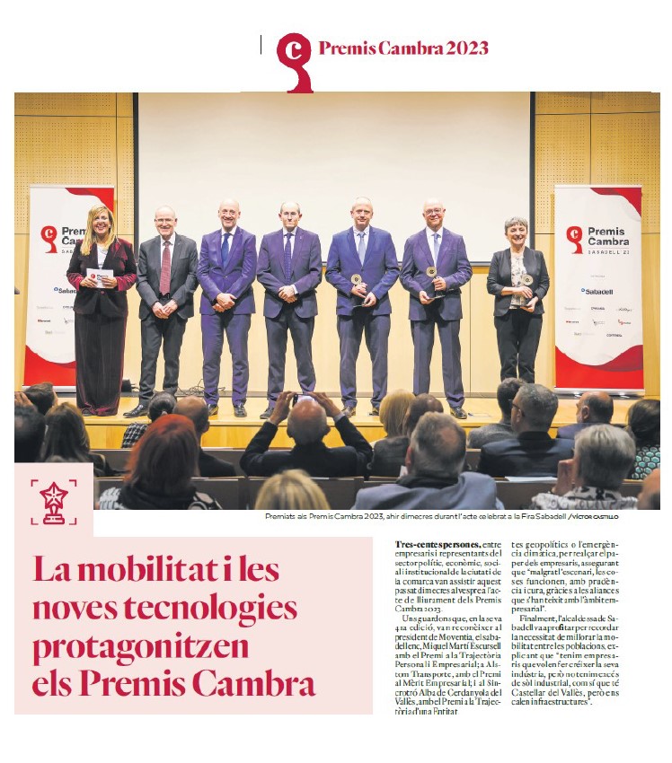 La mobilitat i les noves tecnologies protagonitzen els Premis Cambra